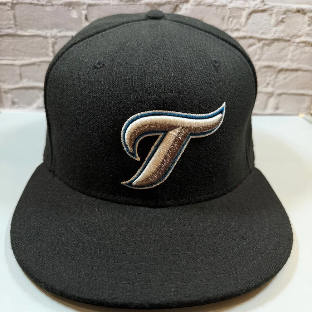 New Era 59FIFTY Hat Mens 7 3/8 Black Tampa Bay Rays Authentic On Field Cap